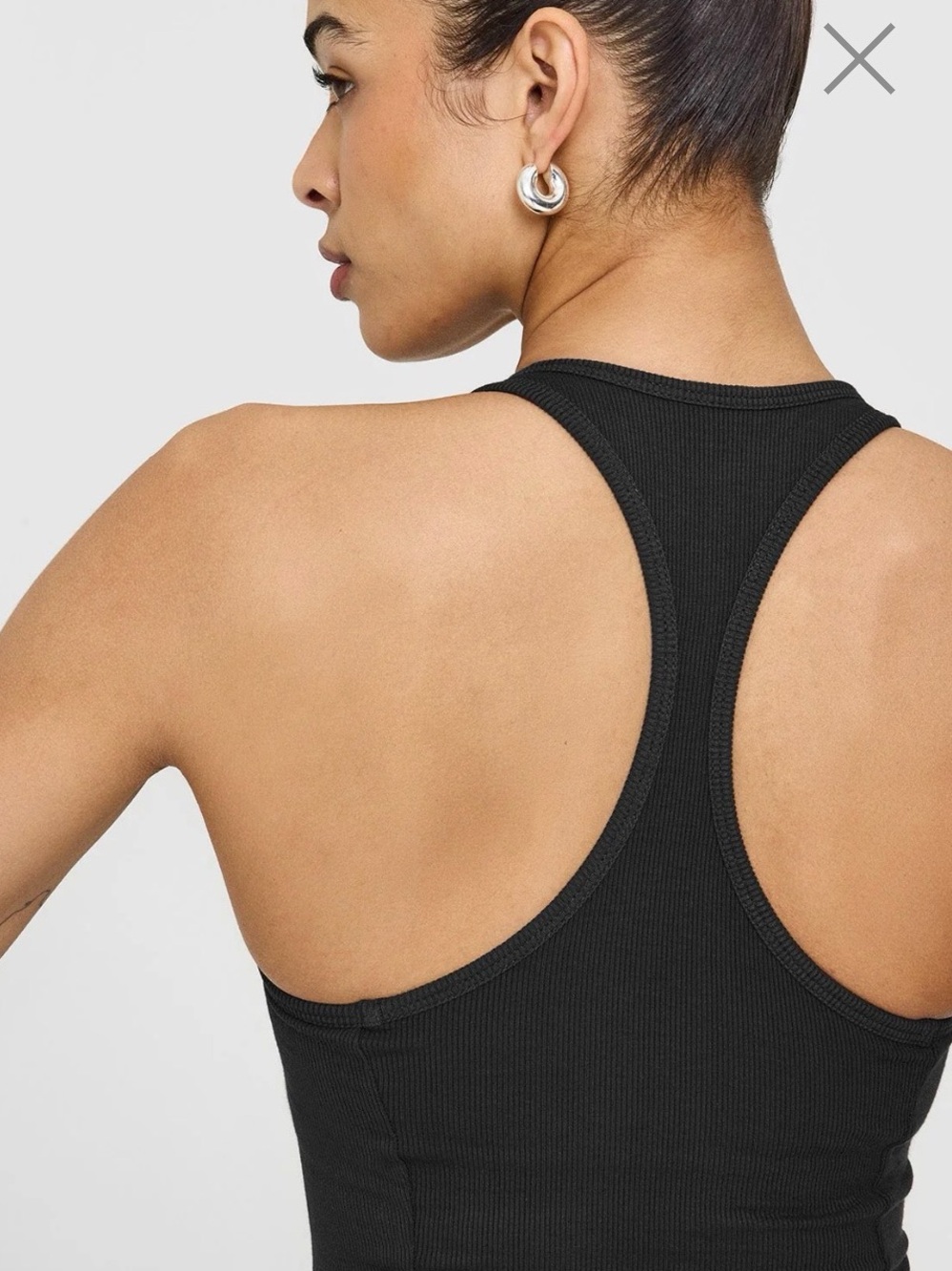 ONER ACTIVE MELLOW RIB SCOOP NECK VEST w/BUILT IN BRA - SMALL - Picture 3 of 5